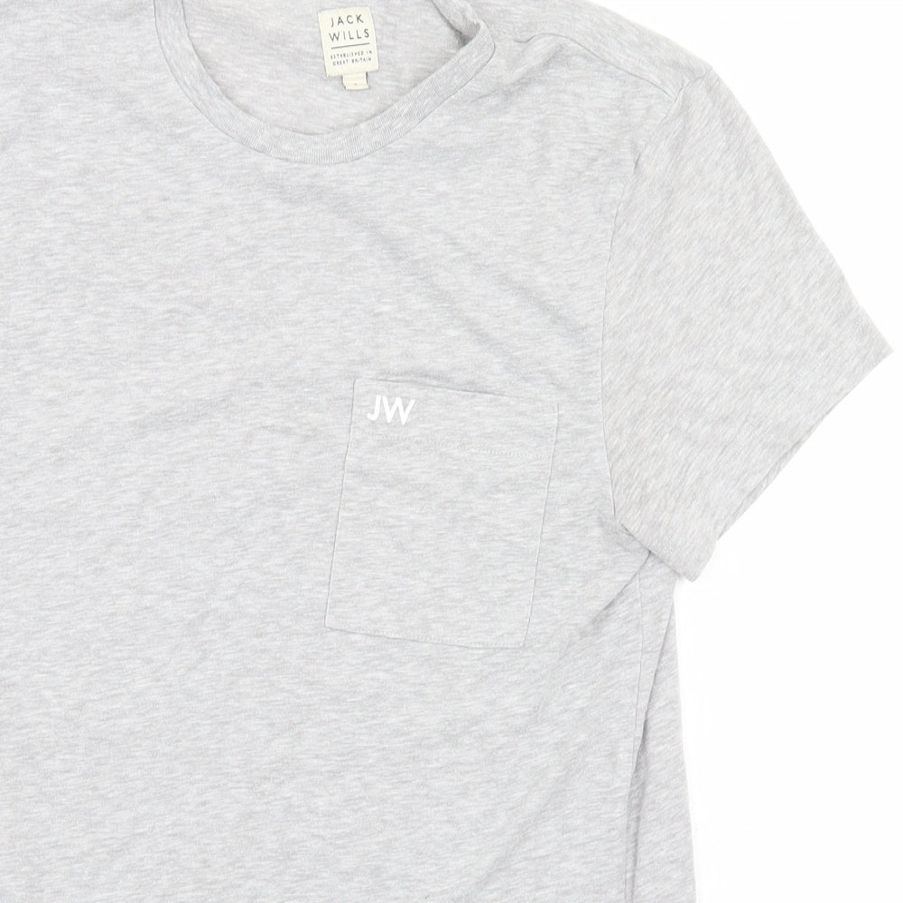 Jack Wills Mens Grey    T-Shirt Size S