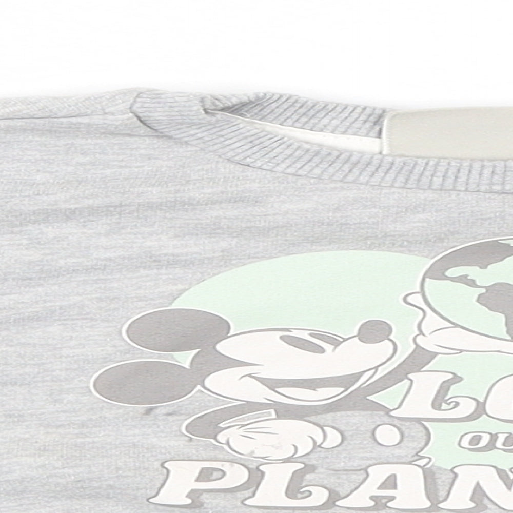 Disney Girls Grey   Pullover Jumper Size 3-4 Years  - Mickey Mouse, Love our Planet
