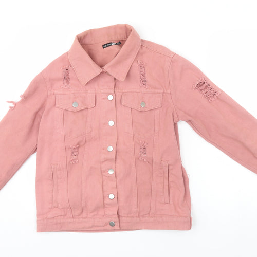 boohoo blue Womens Pink   Jacket  Size 8  - distressed