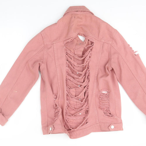 boohoo blue Womens Pink   Jacket  Size 8  - distressed
