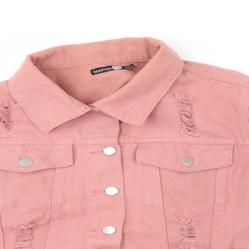 boohoo blue Womens Pink   Jacket  Size 8  - distressed