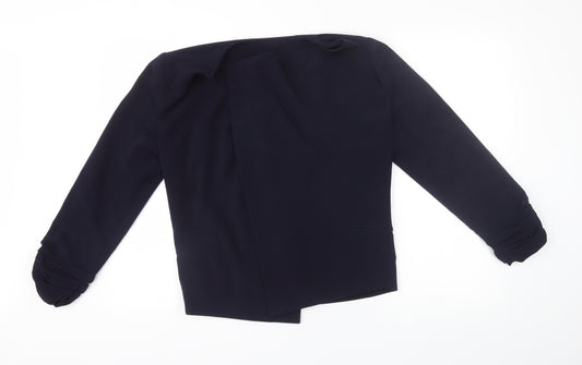 Front view of New Look women’s blue jacket blazer, size UK 12