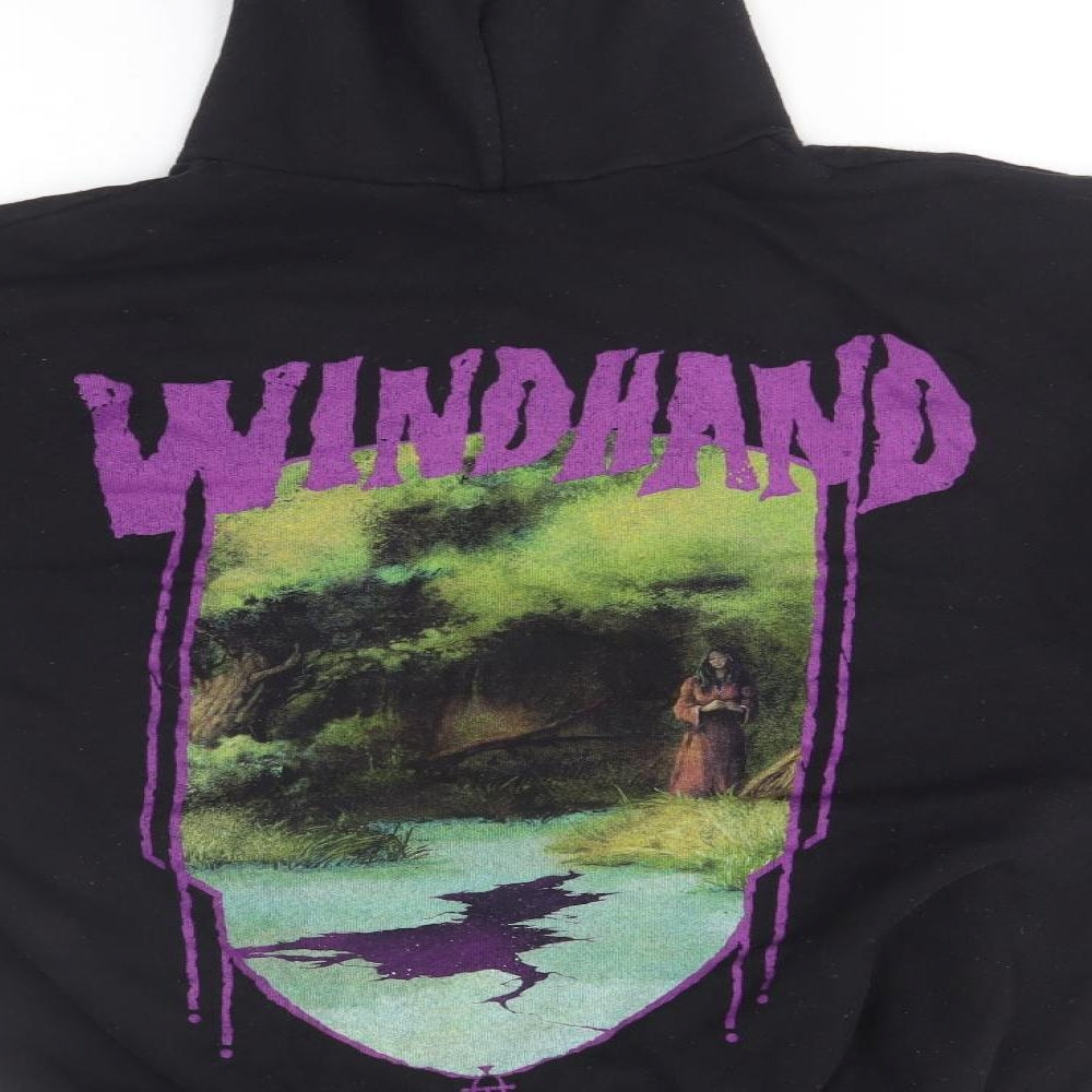 Fruit of the Loom Mens Black   Pullover Hoodie Size L  - Windhand