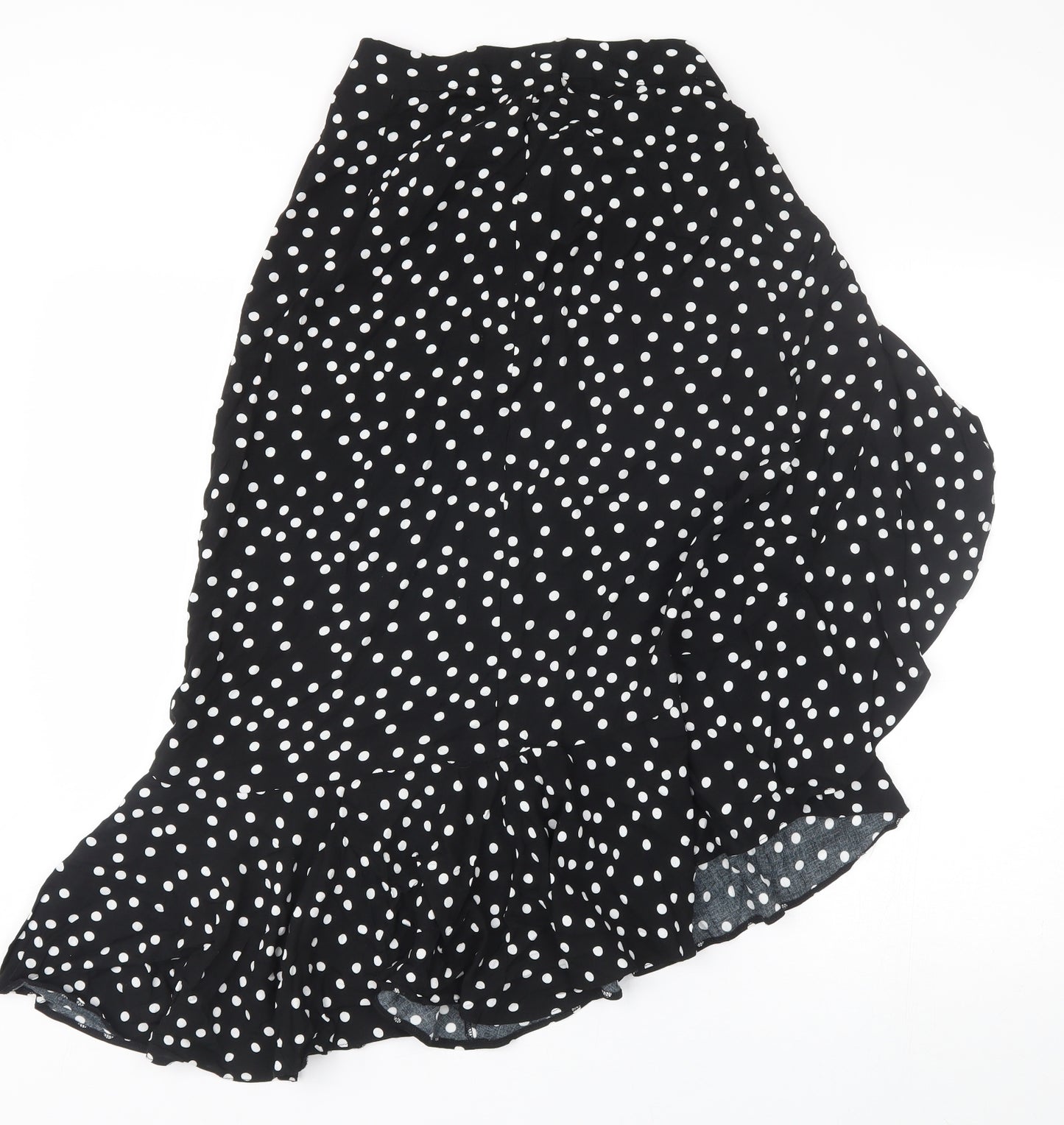 M&Co Womens Black Polka Dot  A-Line Skirt Size 8