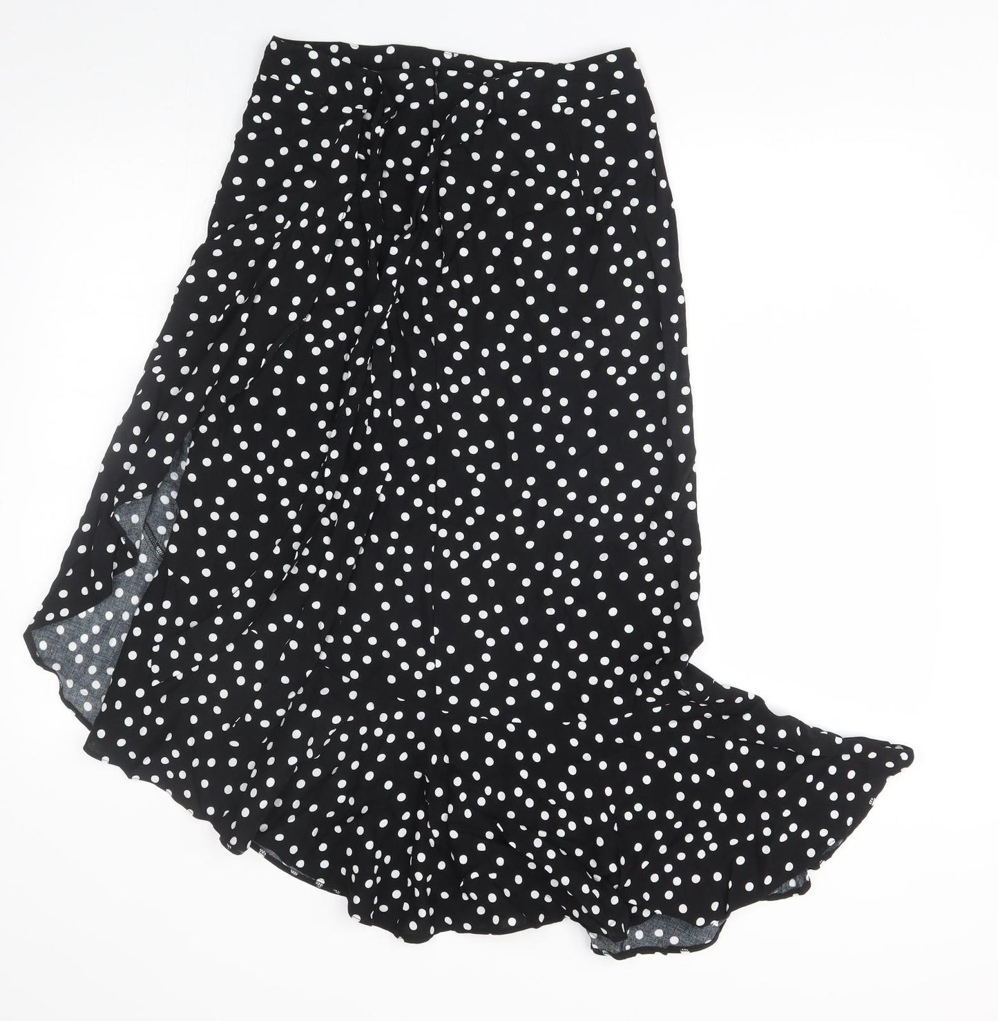 M&Co Womens Black Polka Dot  A-Line Skirt Size 8