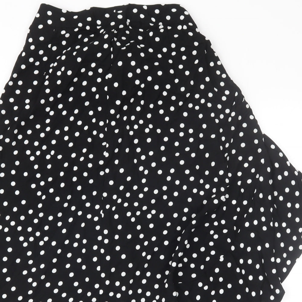 M&Co Womens Black Polka Dot  A-Line Skirt Size 8