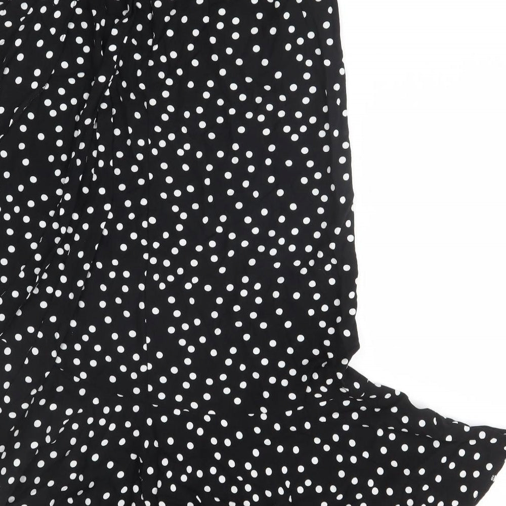 M&Co Womens Black Polka Dot  A-Line Skirt Size 8