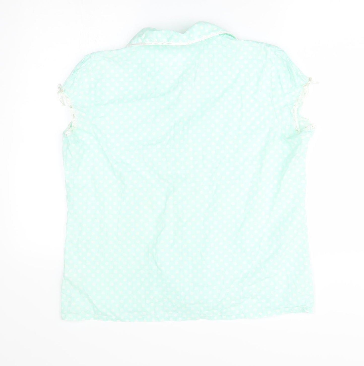 M&S Womens Green Polka Dot  Basic Button-Up Size 16