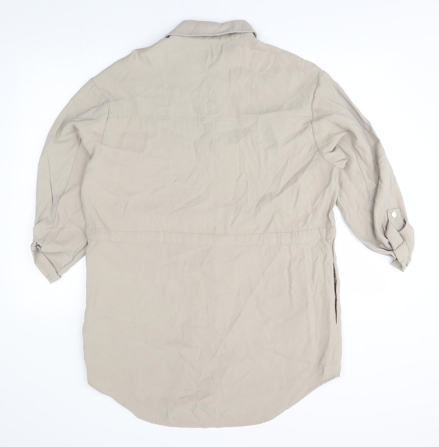 Zara Womens Beige   Basic Button-Up Size M