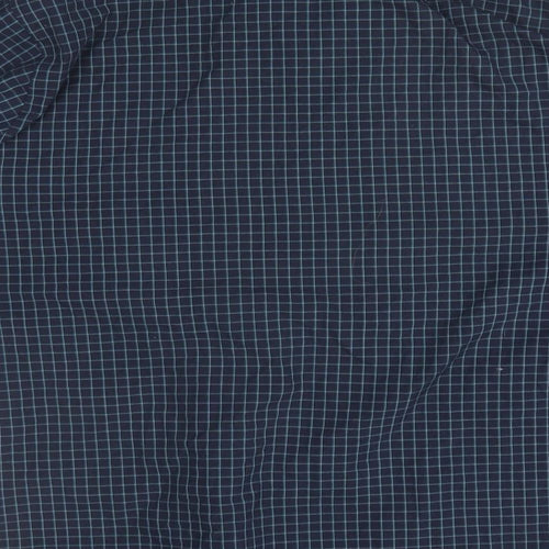 M&S Mens Blue Plaid   Button-Up Size M