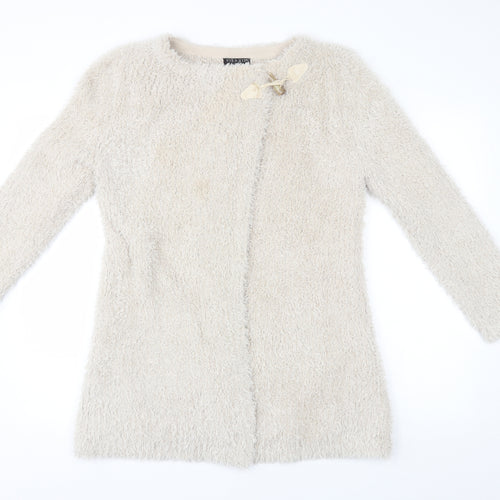 viz a viz Womens Beige   Cardigan Jumper Size 8