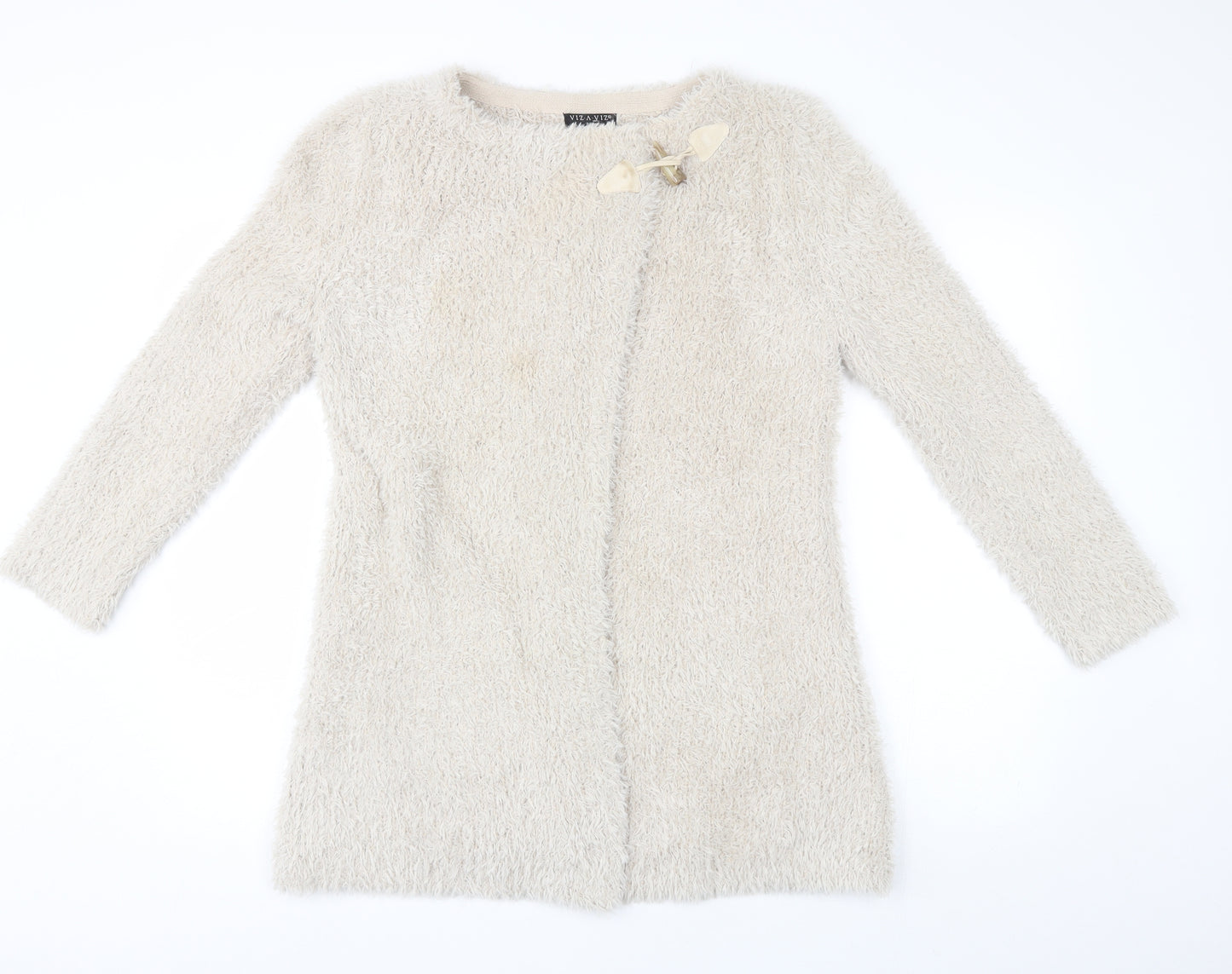 viz a viz Womens Beige   Cardigan Jumper Size 8