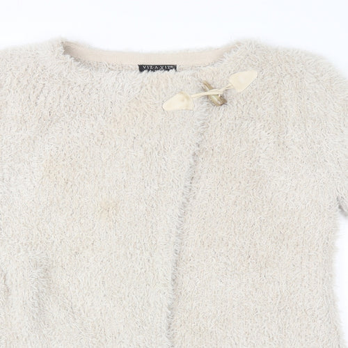 viz a viz Womens Beige   Cardigan Jumper Size 8