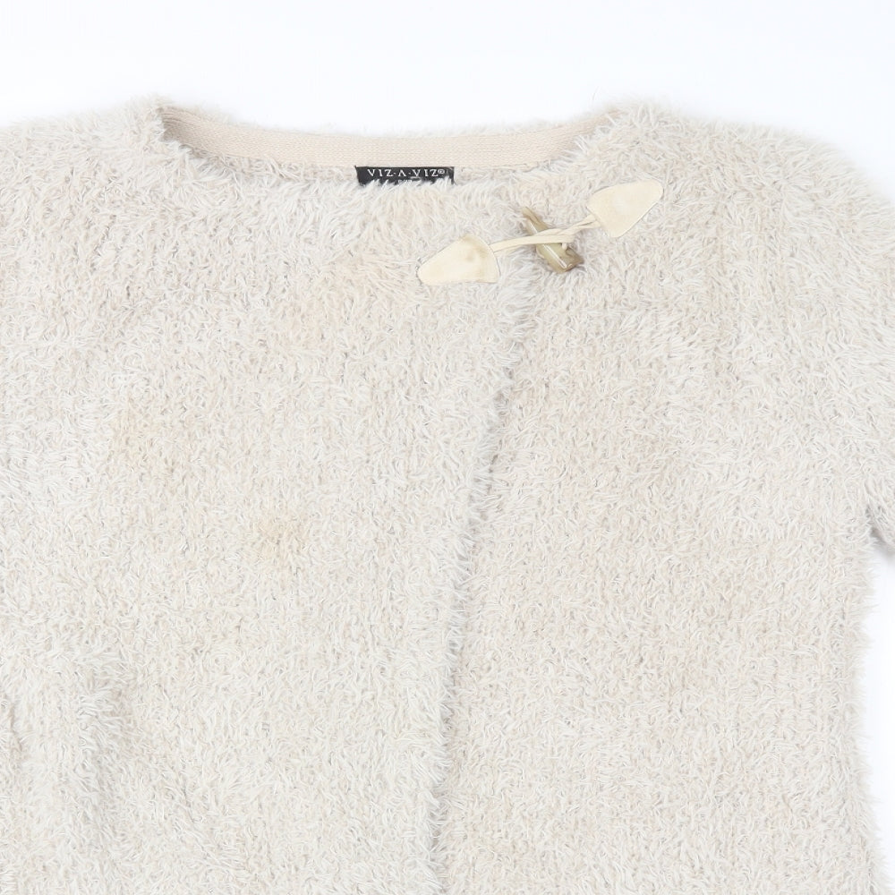 viz a viz Womens Beige   Cardigan Jumper Size 8