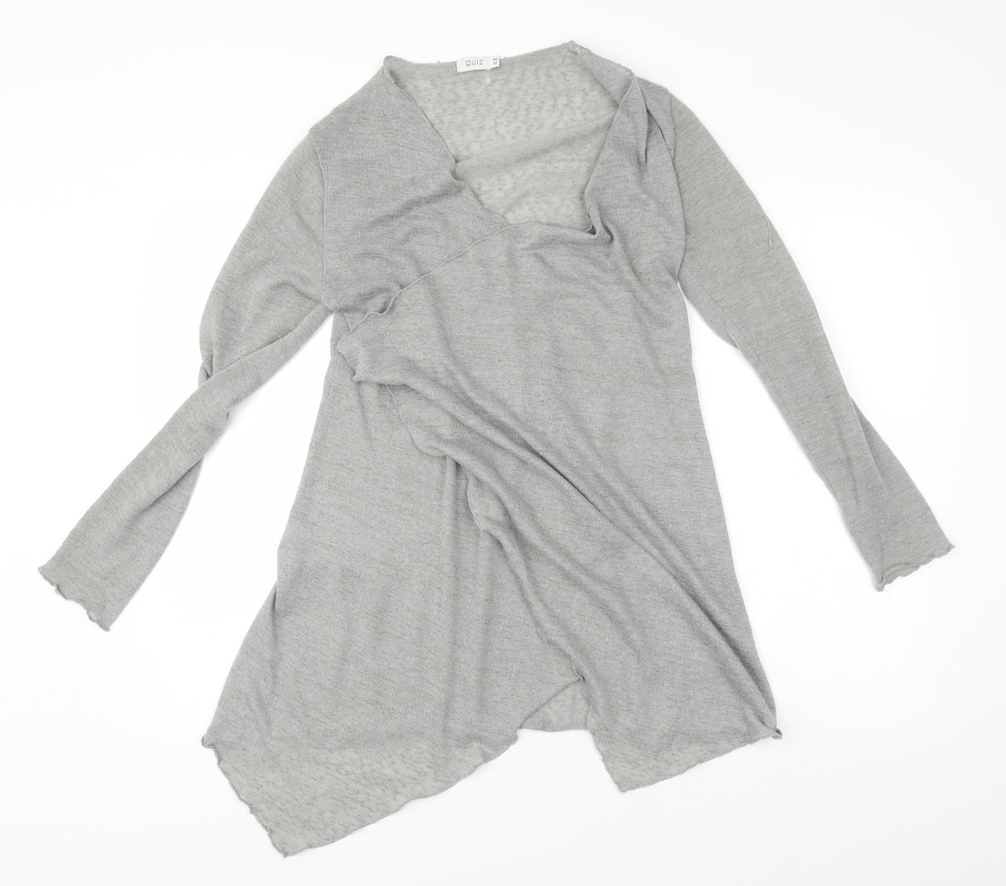 Quiz Womens Grey   Wrap Jumper Size 12