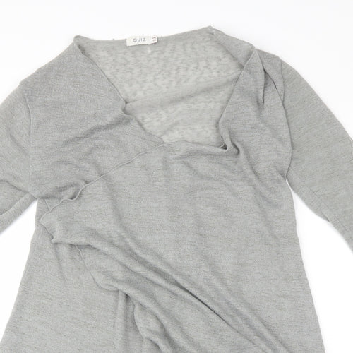 Quiz Womens Grey   Wrap Jumper Size 12