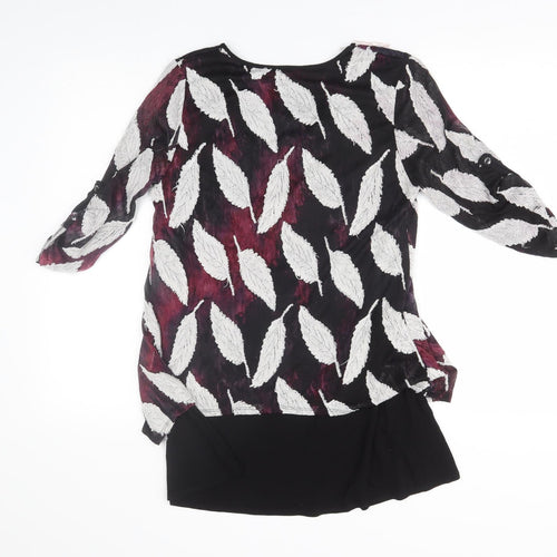 Preworn Womens Purple Floral  Basic Blouse Size 12
