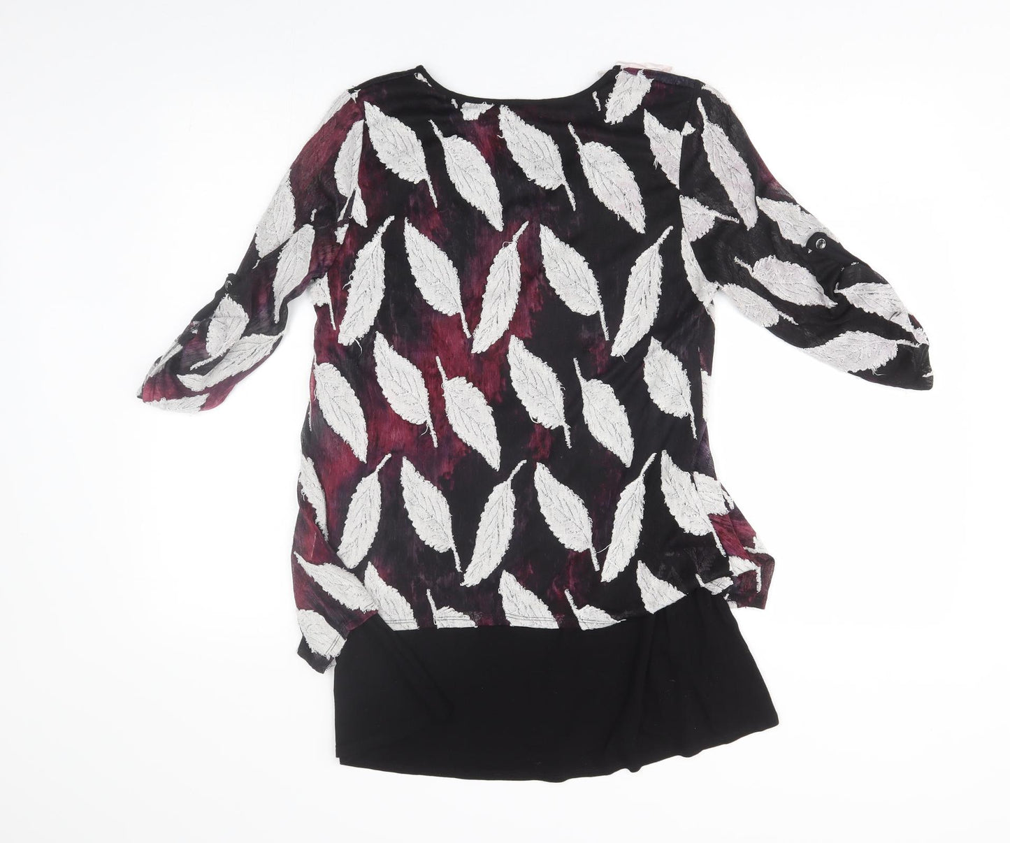 Preworn Womens Purple Floral  Basic Blouse Size 12