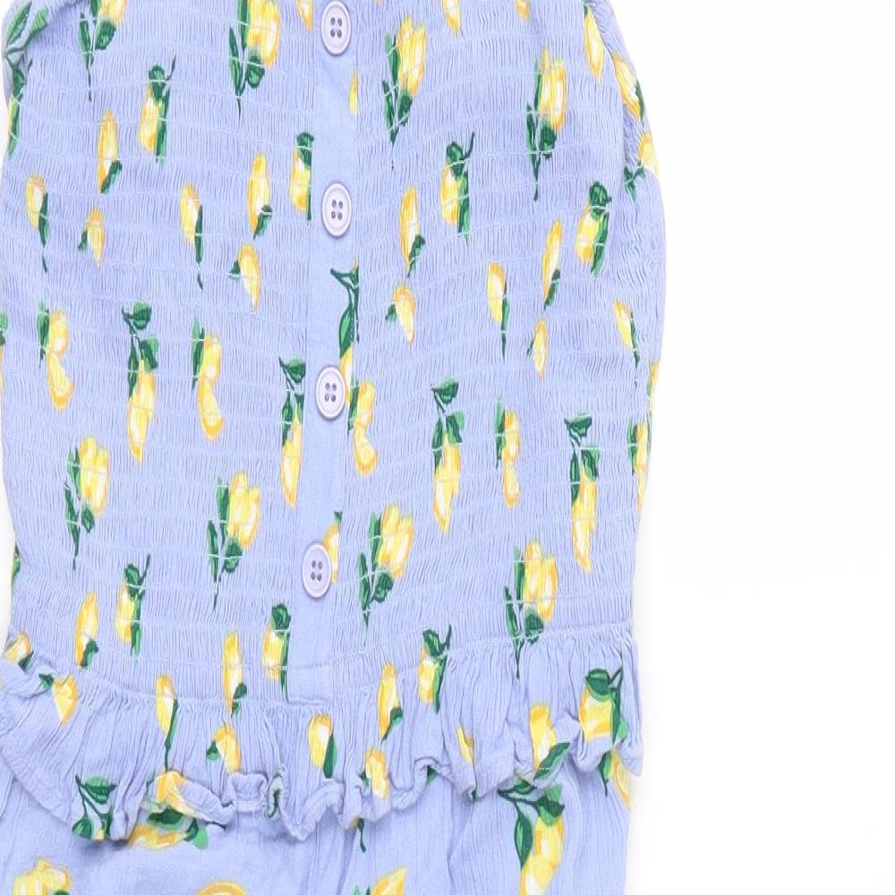 TU Girls Blue   Dungaree One-Piece Size 12 Years  - lemon