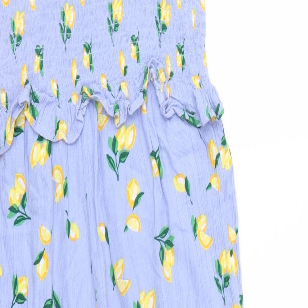 TU Girls Blue   Dungaree One-Piece Size 12 Years  - lemon