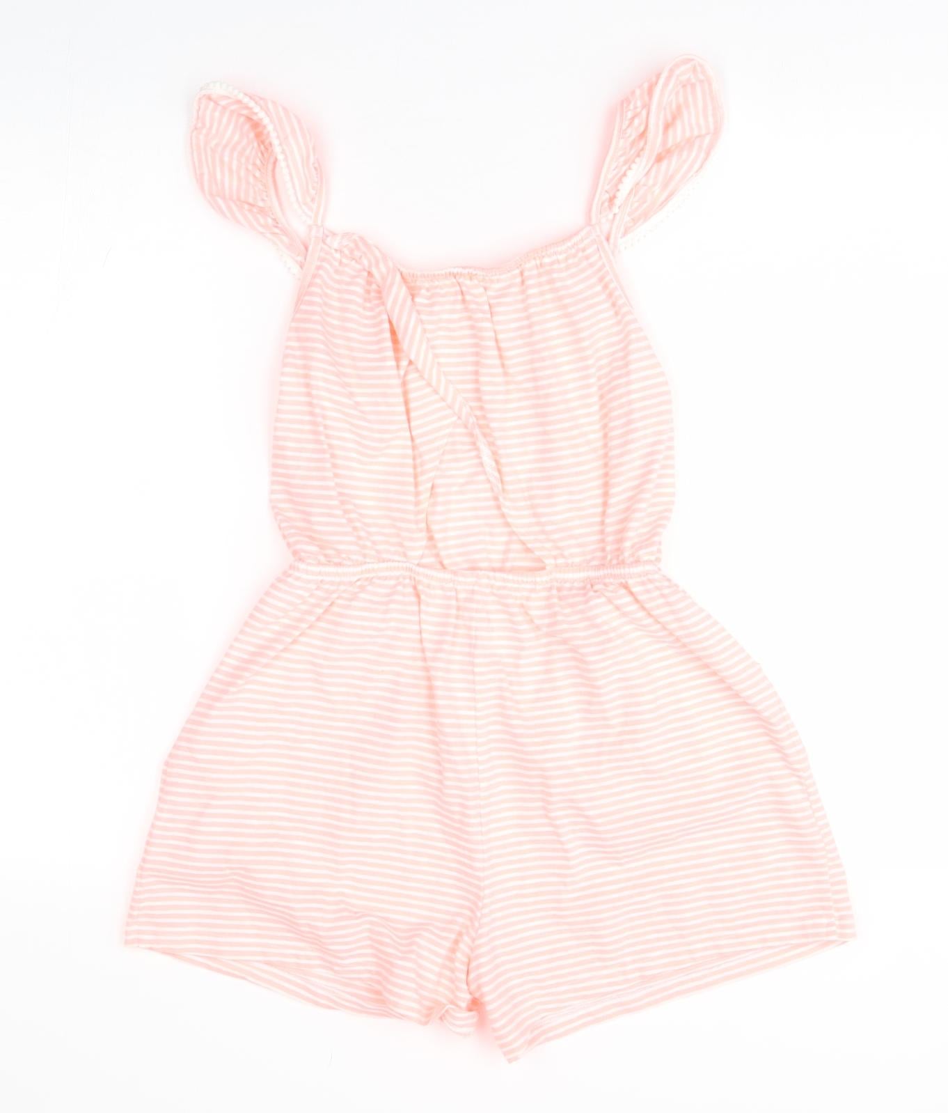 NEXT Girls Pink Striped  Romper One-Piece Size 12 Years