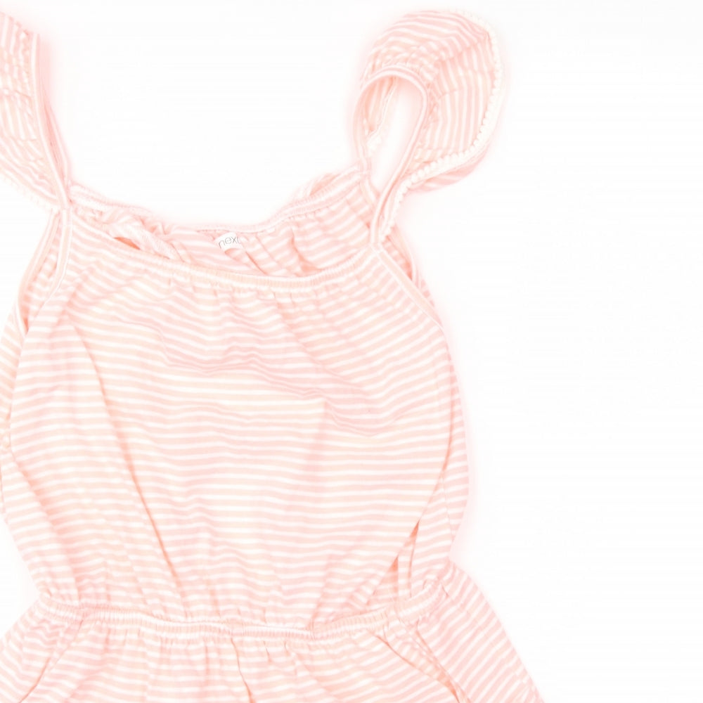 NEXT Girls Pink Striped  Romper One-Piece Size 12 Years