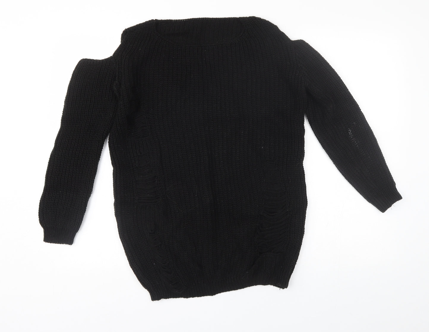 Preworn Womens Black   Pullover Jumper One Size  - shoulder cut outs