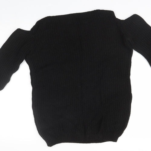 Preworn Womens Black   Pullover Jumper One Size  - shoulder cut outs
