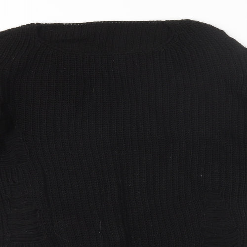 Preworn Womens Black   Pullover Jumper One Size  - shoulder cut outs