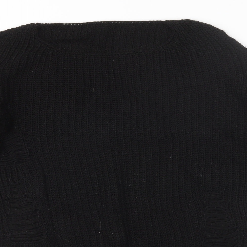 Preworn Womens Black   Pullover Jumper One Size  - shoulder cut outs