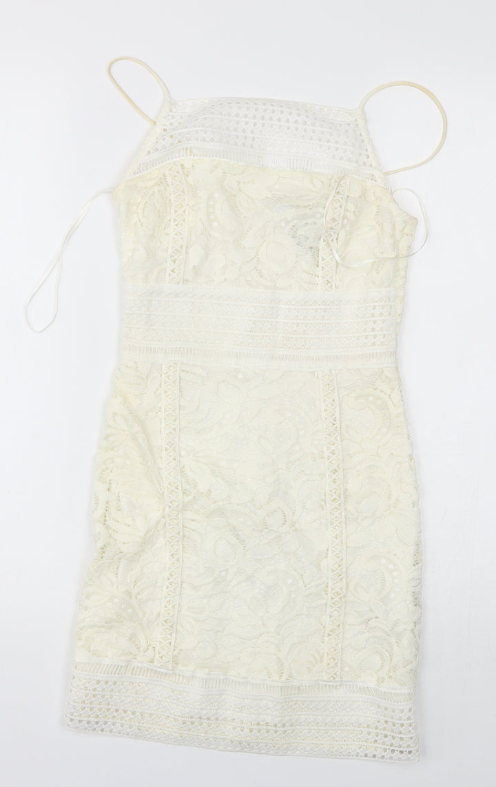 Topshop Womens Ivory   Pencil Dress  Size 6