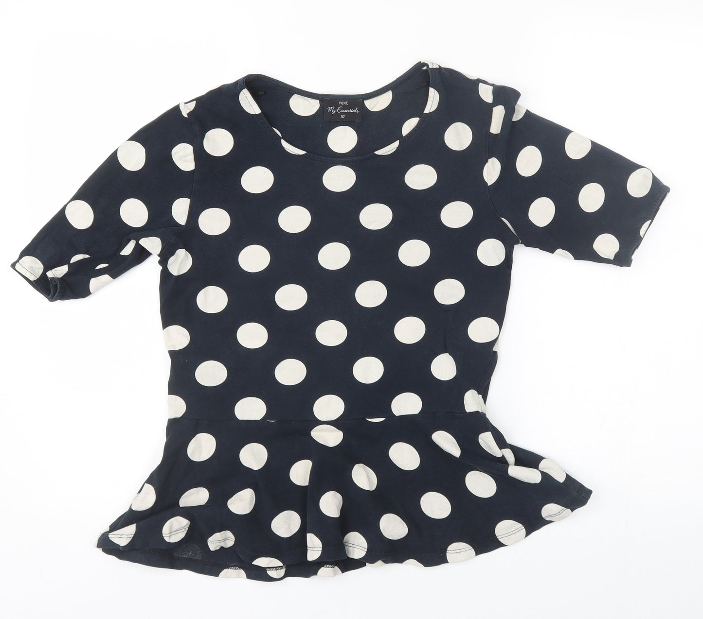 NEXT Womens Blue Polka Dot  Basic Blouse Size 10