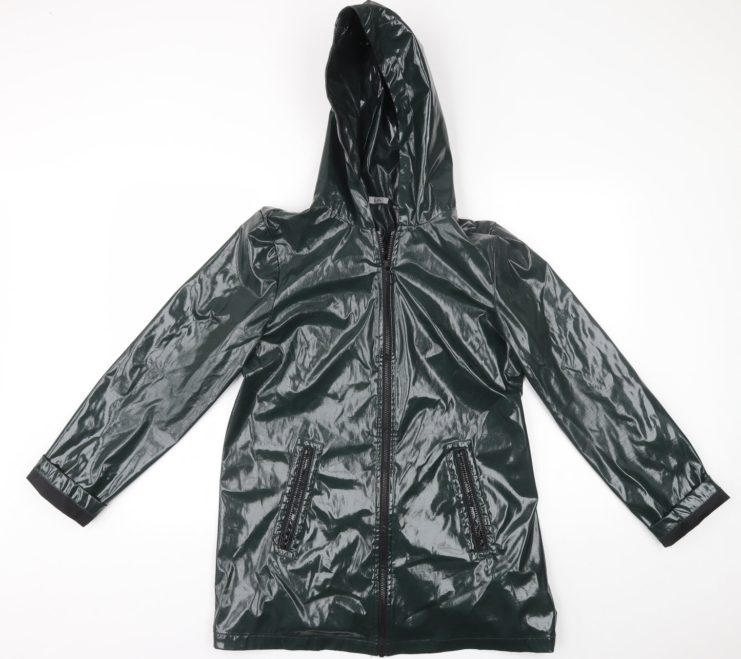 F&F Womens Green   Rain Coat Coat Size 10  - wet look