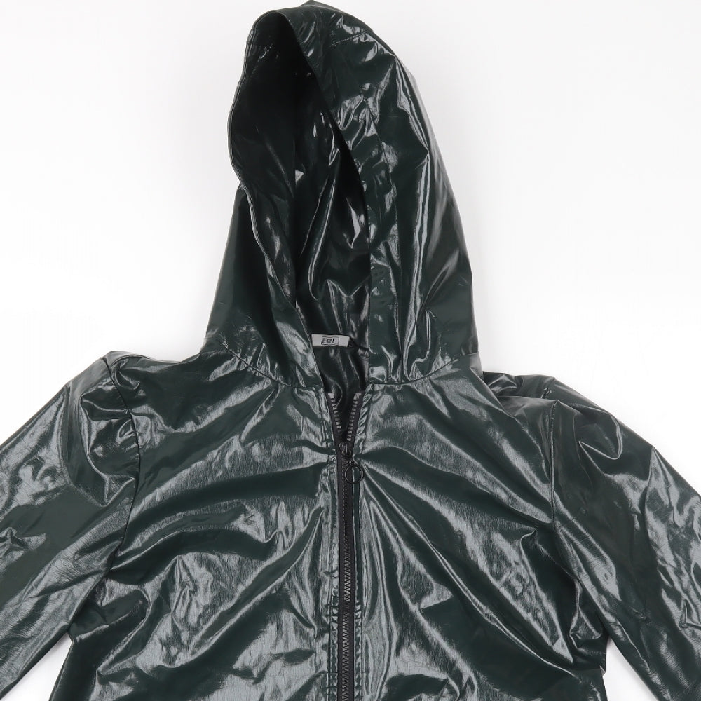 F&F Womens Green   Rain Coat Coat Size 10  - wet look