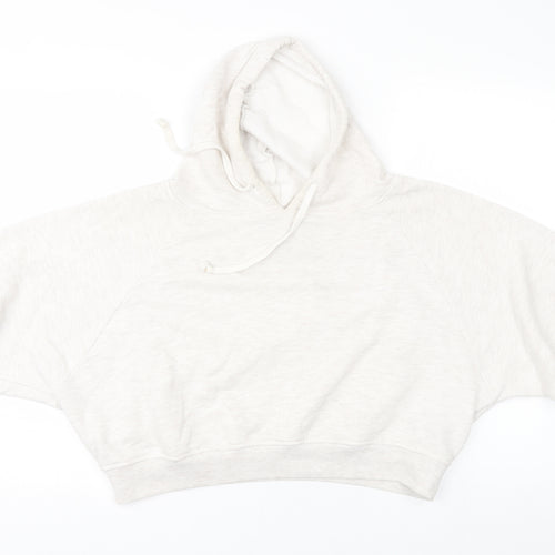 New Look Womens White   Pullover Hoodie Size 14  - cropped