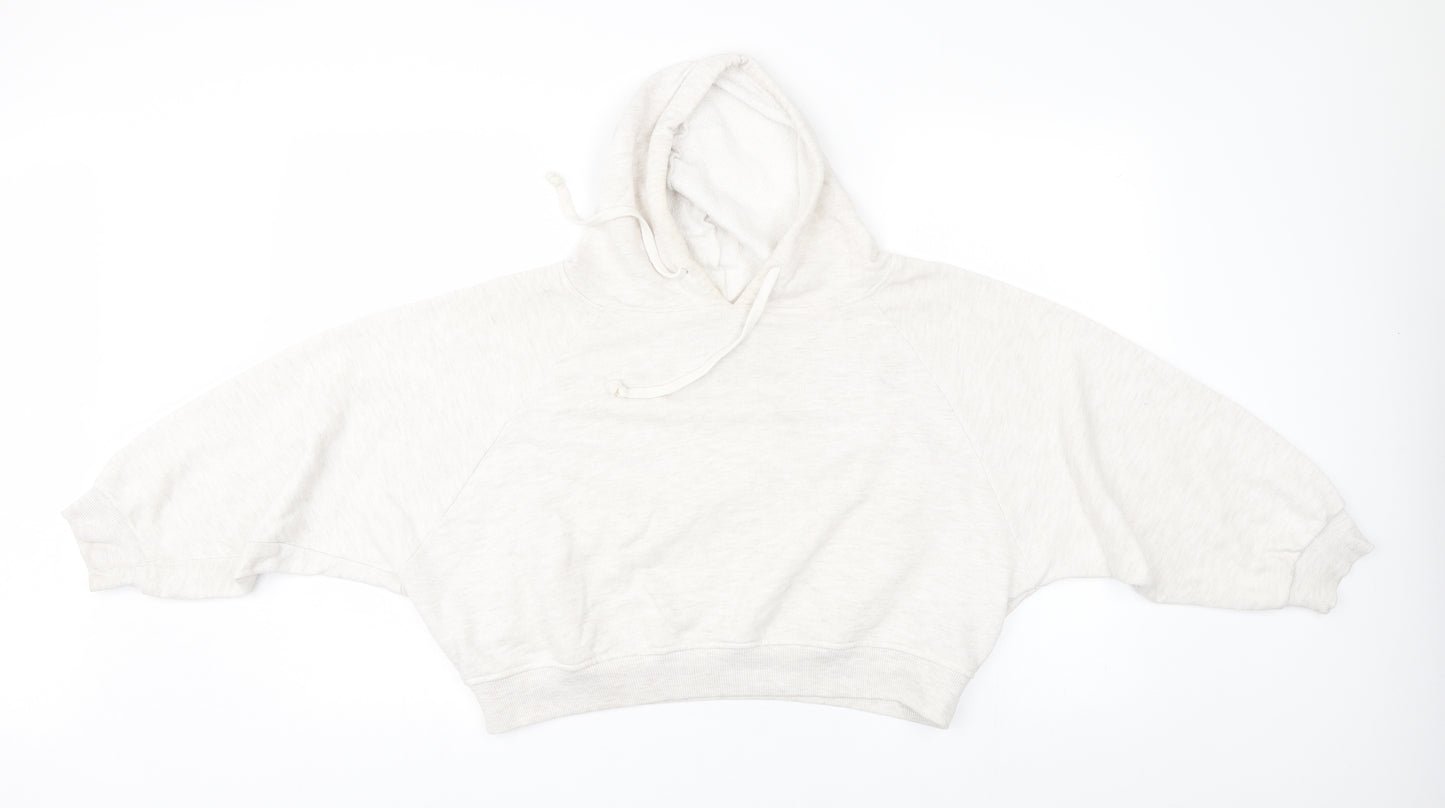 New Look Womens White   Pullover Hoodie Size 14  - cropped