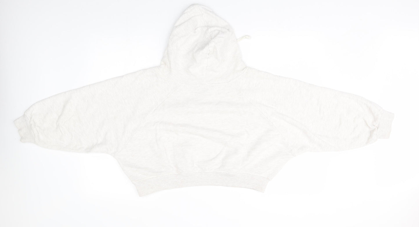 New Look Womens White   Pullover Hoodie Size 14  - cropped