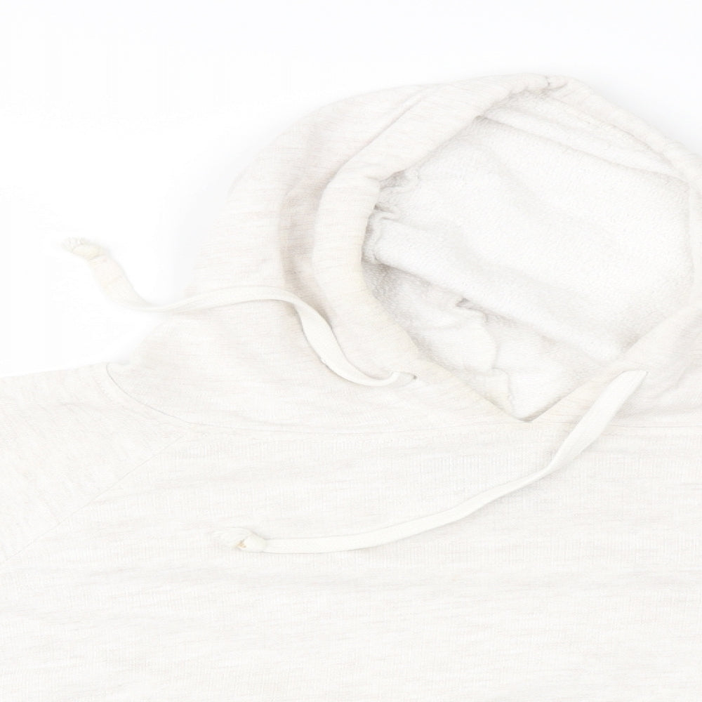 New Look Womens White   Pullover Hoodie Size 14  - cropped