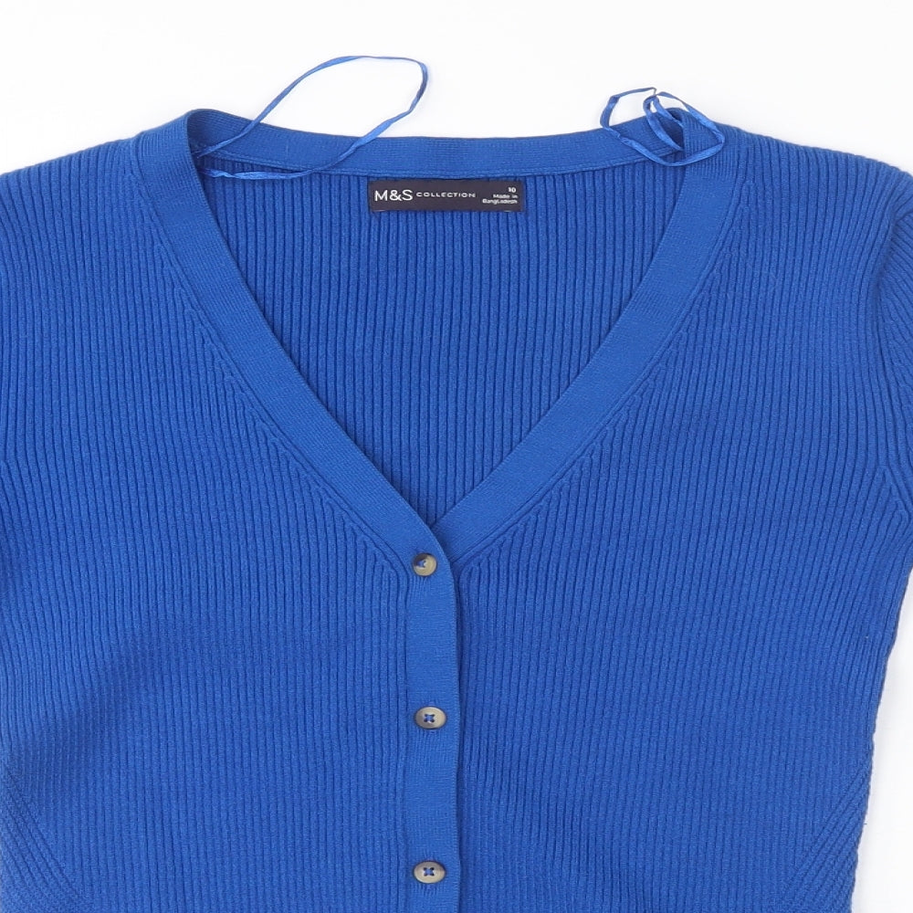M&S Womens Blue   Cardigan Jumper Size 10