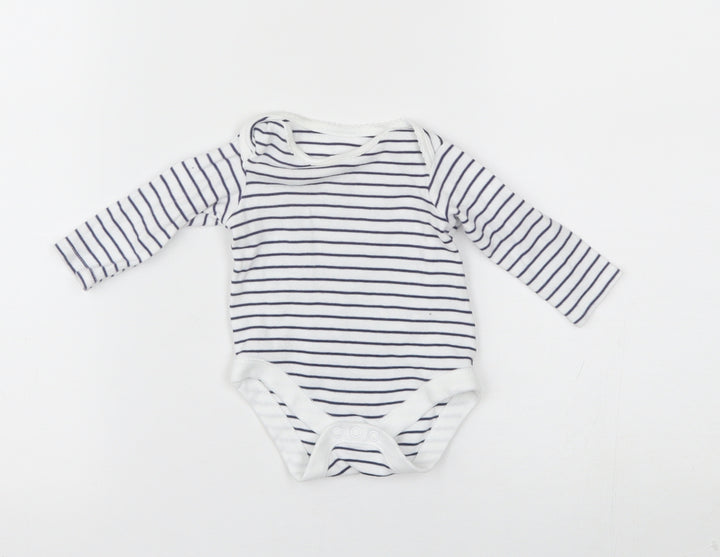 F&F Baby White Striped Babygrow One-Piece Size 0-3 Months