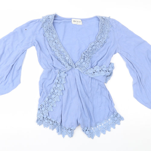 Kiss the Sky Womens Blue   Romper One-Piece Size S  - wrap style