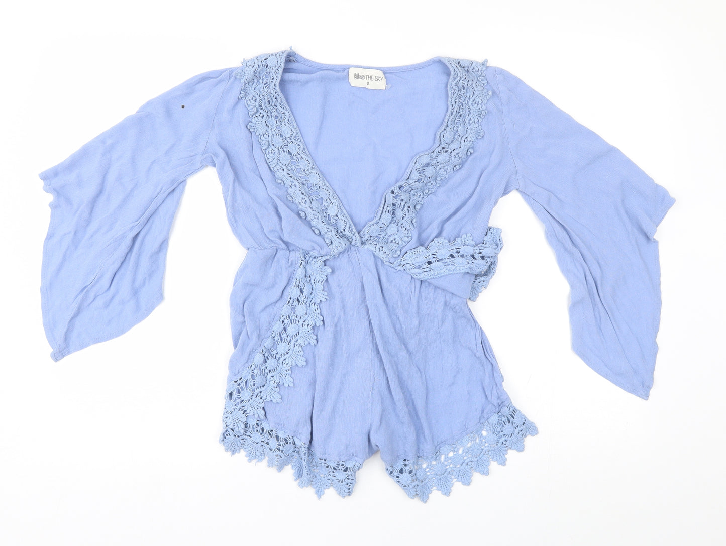Kiss the Sky Womens Blue   Romper One-Piece Size S  - wrap style
