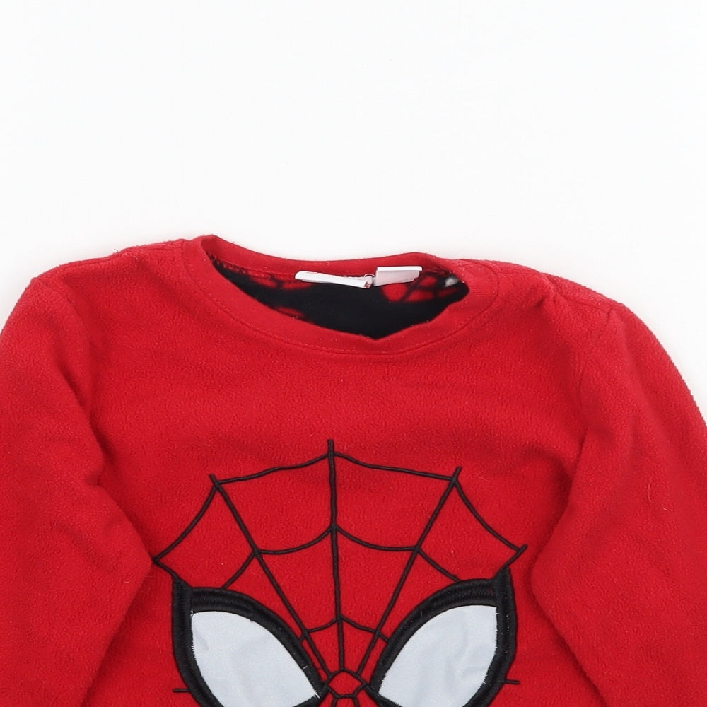 Primark Boys Red  Fleece Basic T-Shirt Size 3-4 Years  - Spiderman