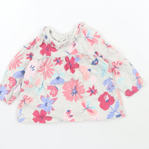 George Girls Multicoloured Floral  Basic T-Shirt Size 0-3 Months  - Disney at George