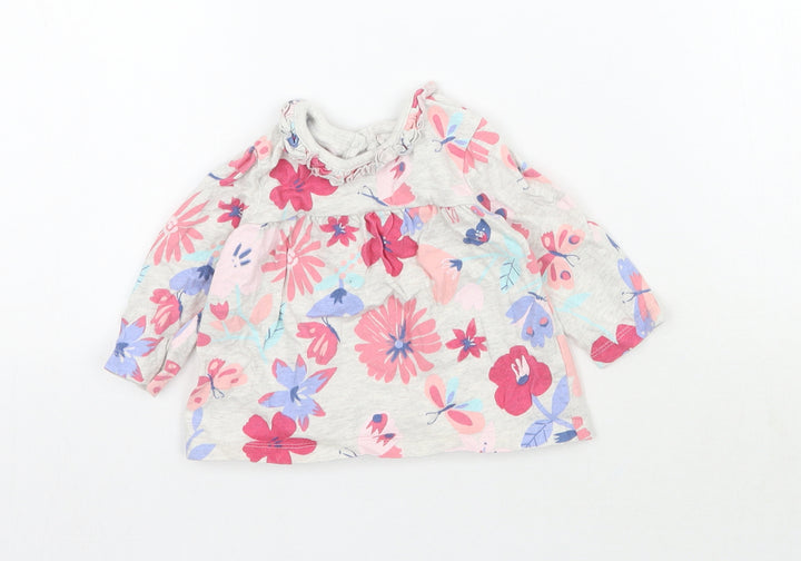 George Girls Multicoloured Floral Basic T-Shirt Size 0-3 Months - Disney at George