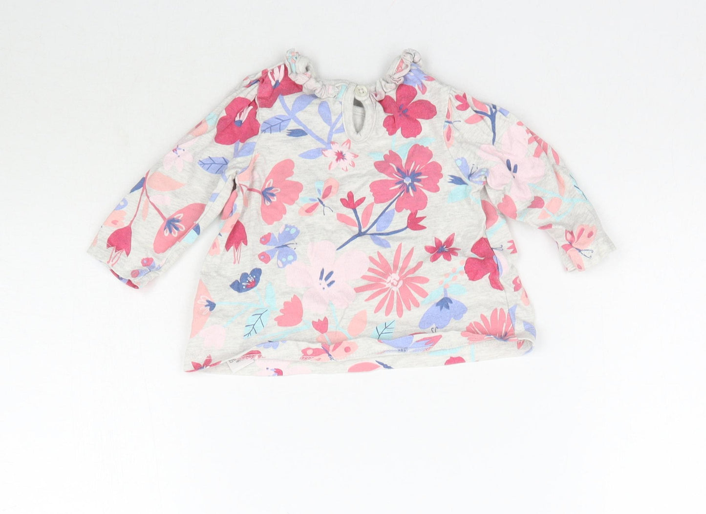 George Girls Multicoloured Floral  Basic T-Shirt Size 0-3 Months  - Disney at George