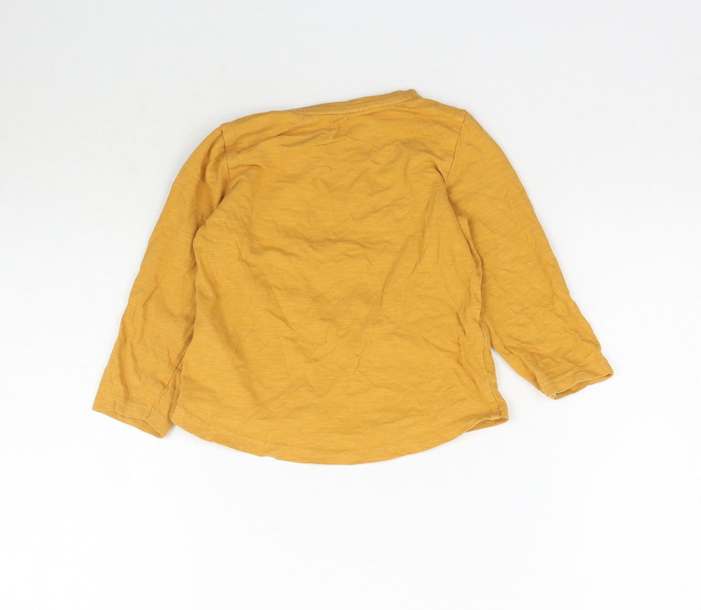 Matalan Girls Yellow   Basic T-Shirt Size 18-24 Months  - Happiness Cat