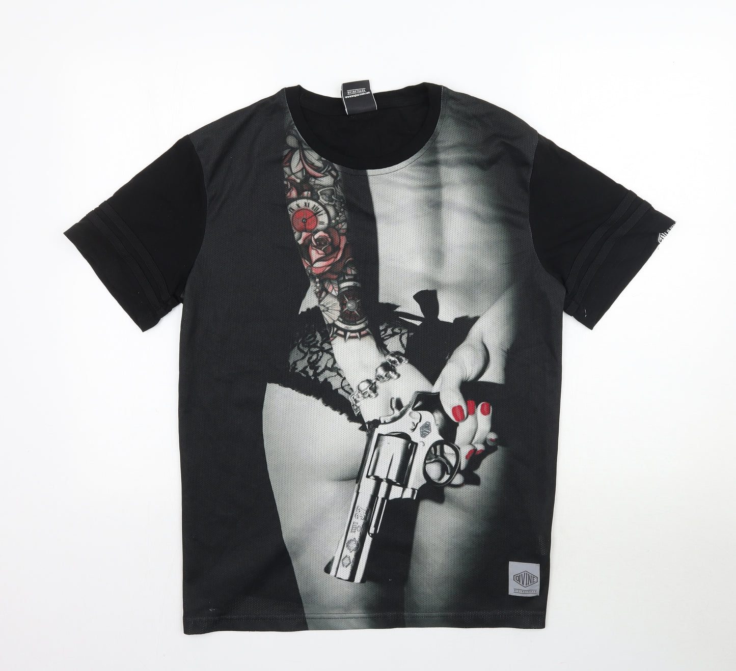 Blue Inc Mens Black    T-Shirt Size L