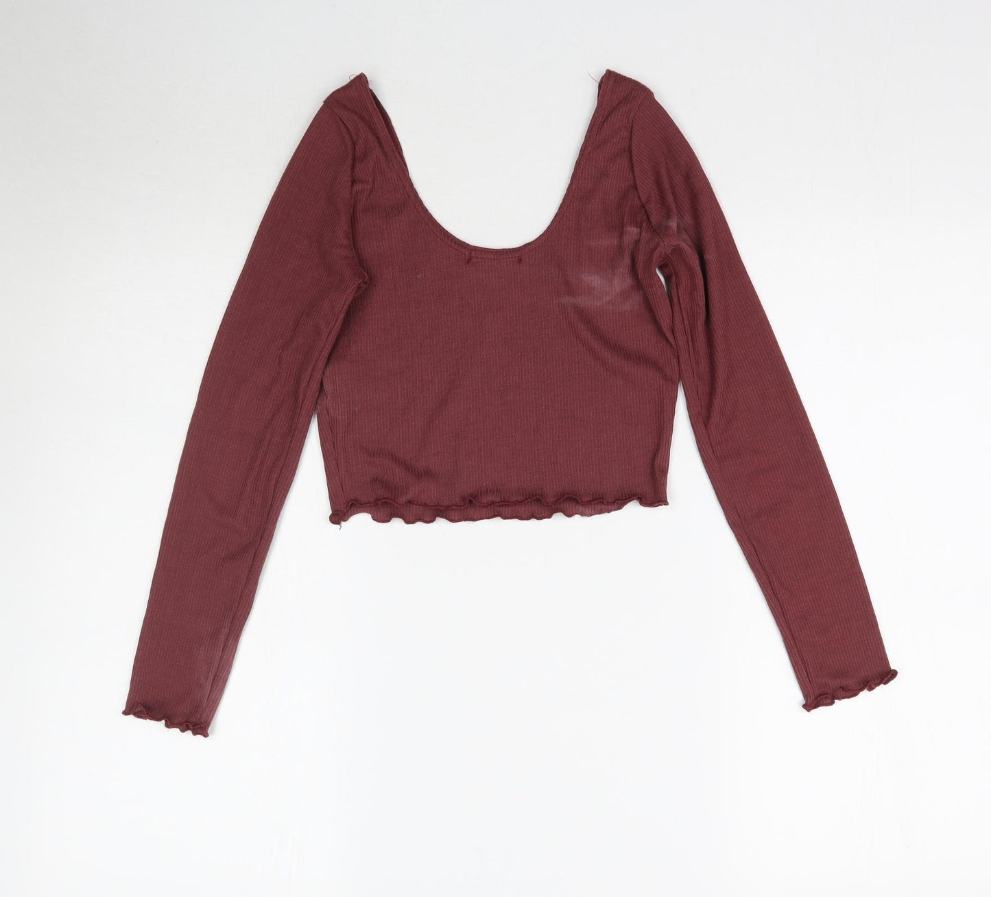 Boohoo Womens Red   Basic T-Shirt Size 6  - Maroon