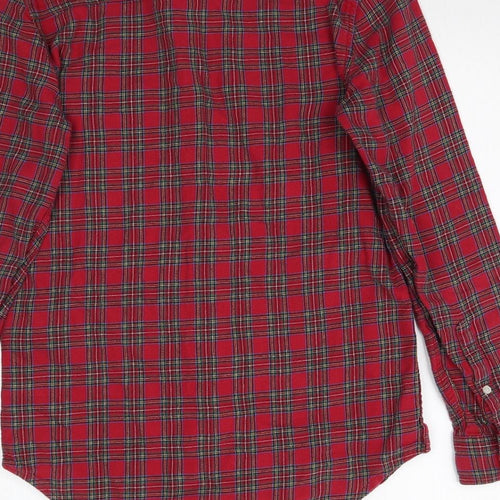 Topman Mens Red Plaid   Button-Up Size XS